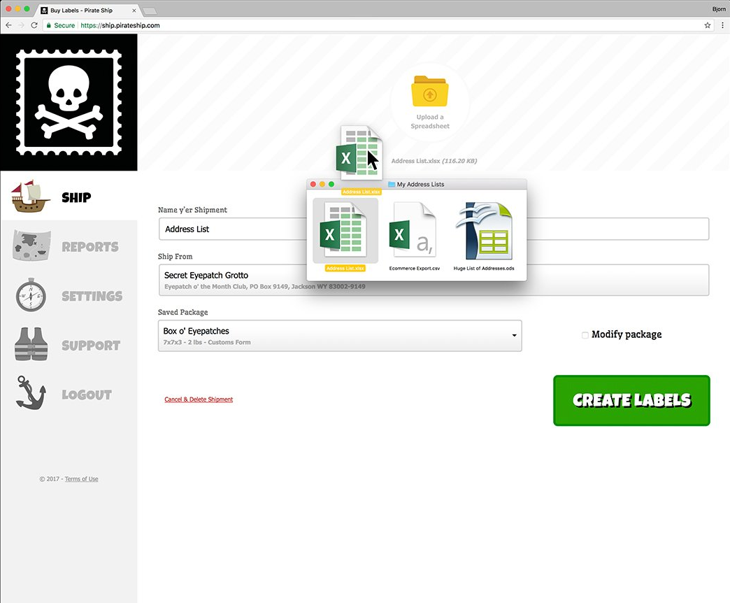 screenshot of Pirate Ship